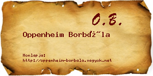 Oppenheim Borbála névjegykártya